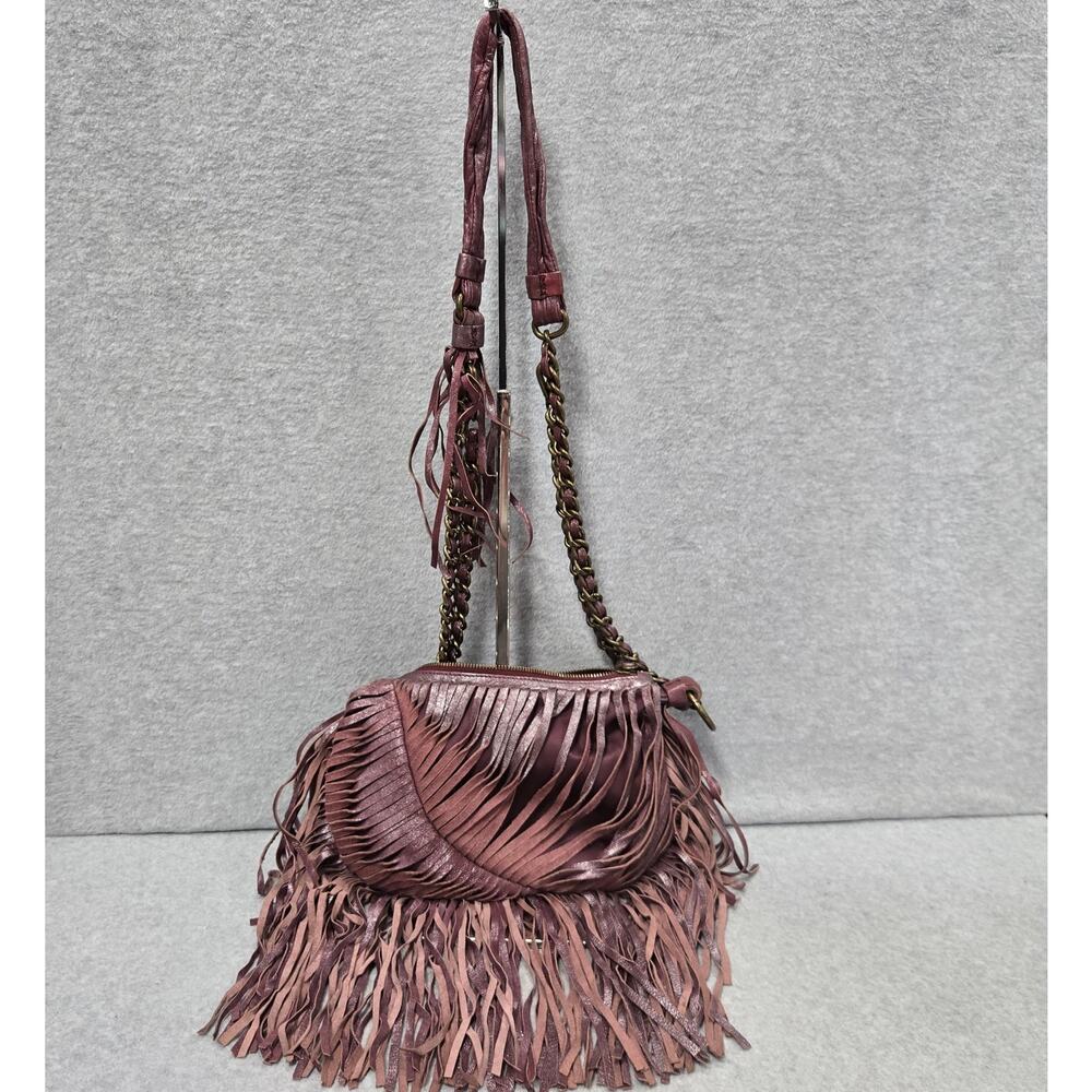 Nanette Lepore Metallic Twisted Fringe Crossbody Bag